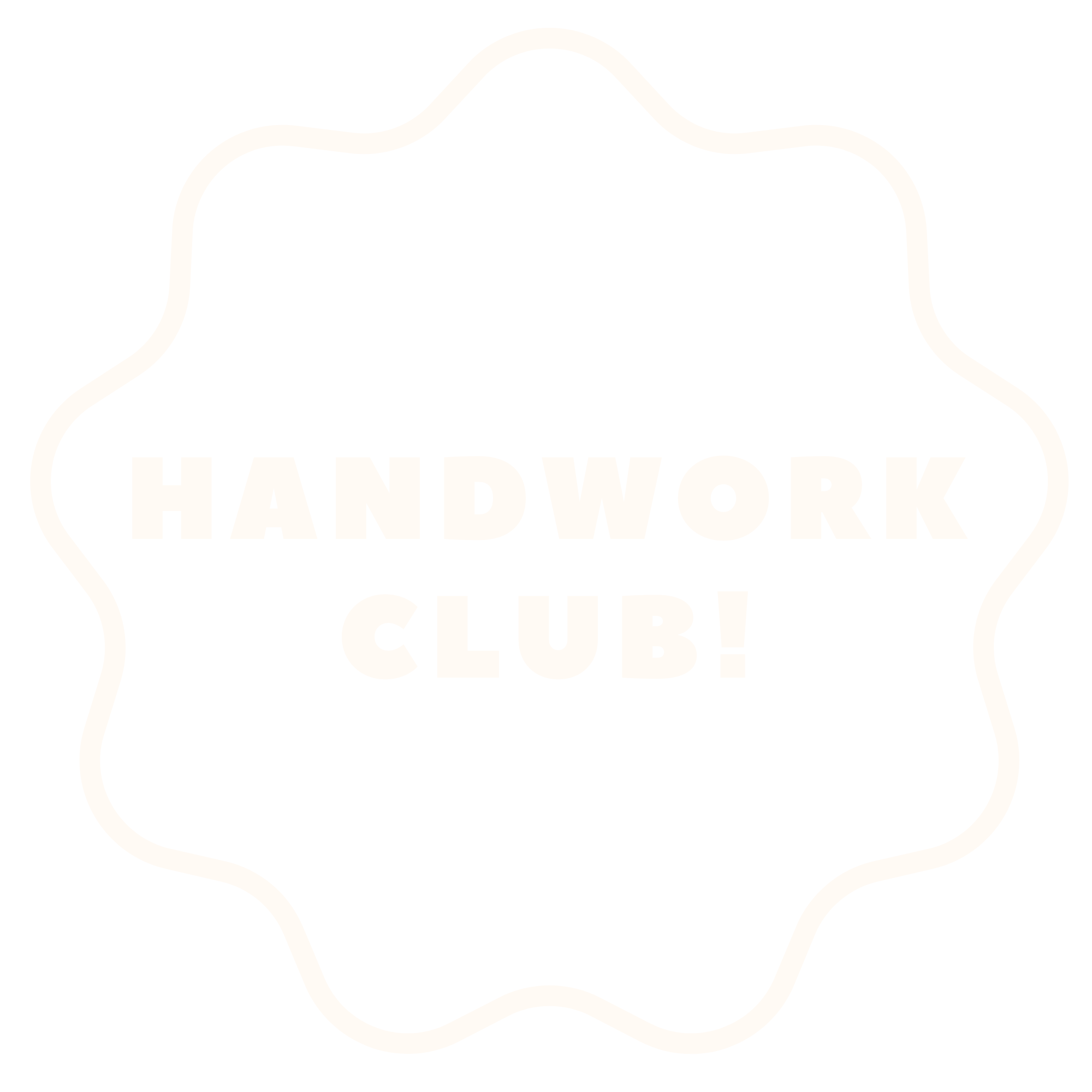 Light Peach Handwork Club logo, transparent backgrouund